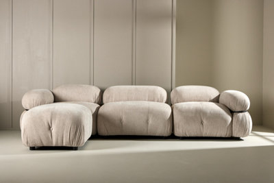 Modern Cloud Style Modular Sofa including Ottoman 4 Piece Set in Soft ...