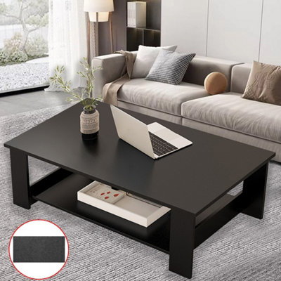 DH TEA TABLE WITH SHELF L ダークブラウン Modern Coffee Table Living Room Tea Side End Desk With Lower
