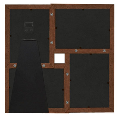 Modern Collage Photo Frame for 4x(10x15 cm) Picture Dark Brown MDF