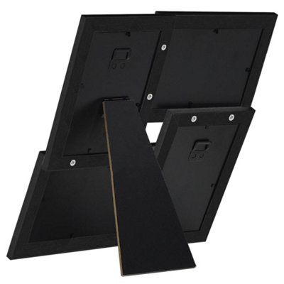 Modern Collage Photo Frame for 4x(13x18 cm) Picture Black MDF