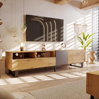 Wood grain clearance tv stand
