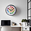 Modern Colourful Teach The Time Round Clock for Kids 12 Inch