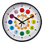 Modern Colourful Teach The Time Round Clock for Kids 12 Inch