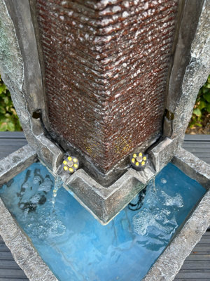 Modern Column Water Feature with LED Lights