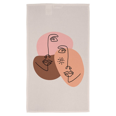 modern contemporary minimalist woman portrait (Kitchen Towel) / Default Title