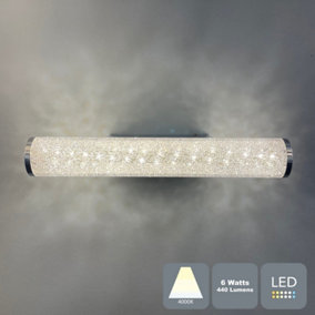 Modern Crushed Crystal Energy Saving LED Bathroom Mirror Light Wall Light IP44, Natural White (4000K)