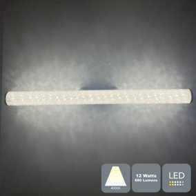 Modern Crushed Crystal LED Bathroom Mirror Light Ceiling Light IP44, 12 Watts Cool White (4000K)
