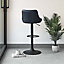 Modern curved design gas lift bar stool with faux leather and foot rest - Jonathan Bar Stool in Blue (Single)