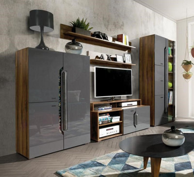 Modern Davos A Entertainment Unit H1960mm W3100mm D580mm for TVs Up to 55" with Storage