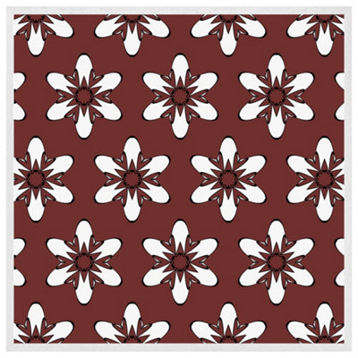 Modern decorative floral pattern (Picutre Frame) / 12x12" / White