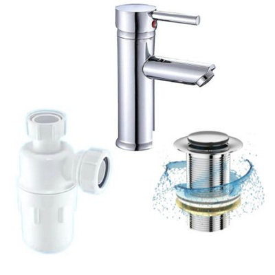 Modern Design Bathroom Wash Basin Sink Corner Wall-Mounted with TAP, Plastic Bottle Trap & Pop-up Waste