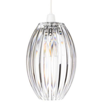 Modern Designer Easy Fit Pendant Shade with Beautiful Clear Acrylic Curved Rods