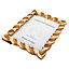 Modern Designer Resin 5x7 Picture Frame with 3D Ripple Edge in Two Tone Gold