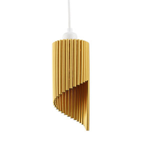 Modern Designer Satin Gold Tubular Bells Styled Ceiling Pendant Light Shade