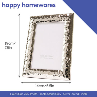 Happy Homewares Contemporary Black Aluminium 4x6 Picture Frame With Polished Silver Steel Trims