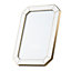 Modern Designer White Gloss Epoxy 4x6 Picture Frame with Gold Plated Metal Trim