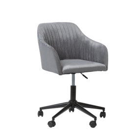 Modern Desk Chair Velvet Grey VENICE
