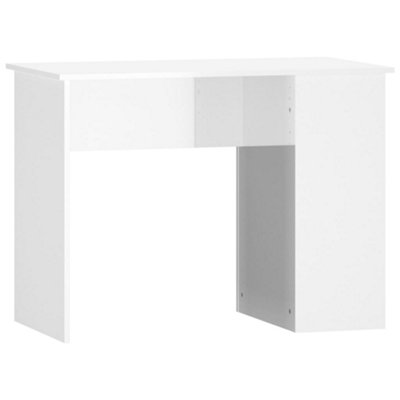 Modern Desk High Gloss White 100x55x75 Engineered Wood