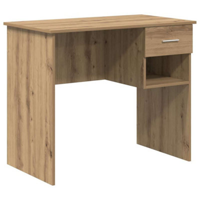 Modern Desk with Storage Artisan Oak 90x49.5x75 cm Engineered wood