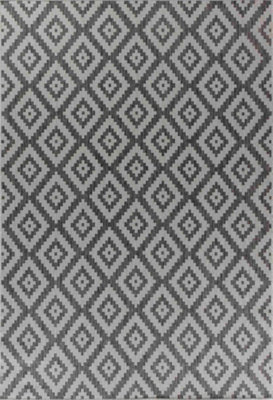 Modern Diamond Design Outdoor-Indoor Rugs Dark Grey 50x80 cm