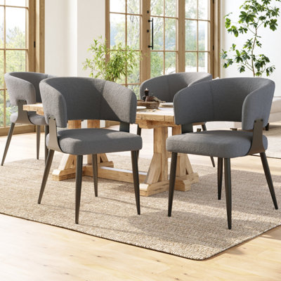 Modern Dining Chairs set of 4,Dining Room Chairs with Metal Legs ...
