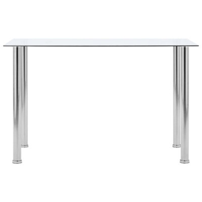 Modern Dining Table Transparent 120x60x75 cm Tempered Glass
