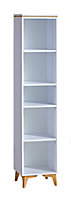 Modern Display Charm: Gappa Bookcase, White & Mountain Ash, H1730mm W381mm D340mm