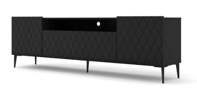 Modern Diuna Sideboard Cabinet in Black Matt and Black Legs 1930mm