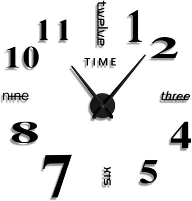 Modern DIY 3D Large Number Wall Clock Mirror Sticker Decor Home Office