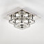 Modern Double Tiers Median Size Square Crystal LED Ceiling Light 30CM Cool White