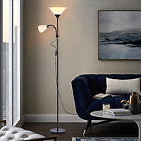 Modern E27&E14 Bulb Base 2 Head Standing Mother&Child Floor Lamp Floor Light with Individual Switch 175 cm