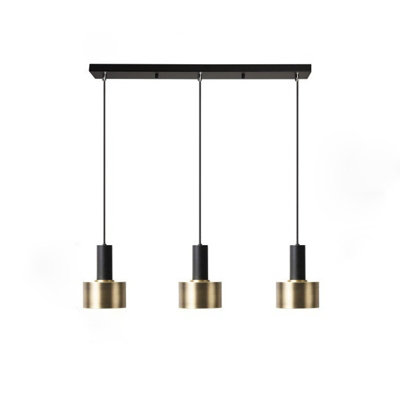 Modern E27 Pendant Light 3-Bulb Black Gold Pendant Metal Industrial Design