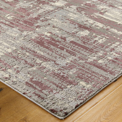 Modern Easy to Clean Abstract Grey Rug for Dining Rug-200cm X 285cm