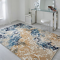 Modern Easy to Clean Abstract Multi Contemporary Rug for Dining Room-160cm X 230cm