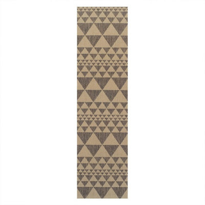 Modern Easy to Clean Flatweave Anti-Slip Geometric Grey Rug for Dining Rug-80cm X 150cm