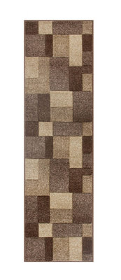 Modern Easy to Clean Geometric Beige Dining Room Rug-160cm X 230cm