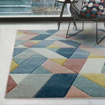 Modern Easy to Clean Geometric Rug For Living Room-200cm X 290cm