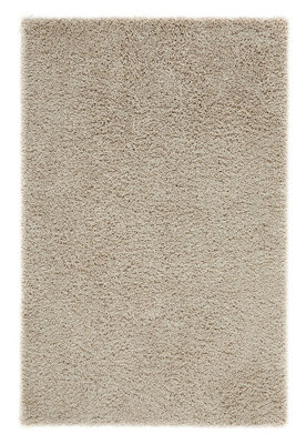 Modern Easy to Clean Light Beige Plain Shaggy Rug for Living Room and ...