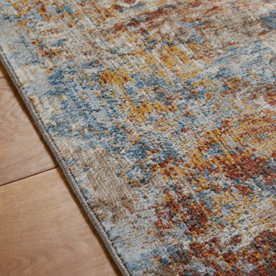 Modern Easy to Clean Multi Abstract Living Room Dining Room Bedroom Rug ...