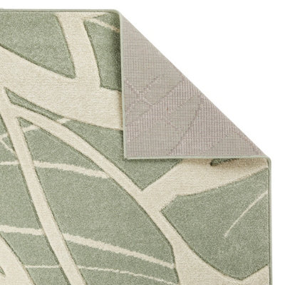 Modern Easy to Clean Optical 3D Green Abstract Rug for Dining Room-120cm X 170cm