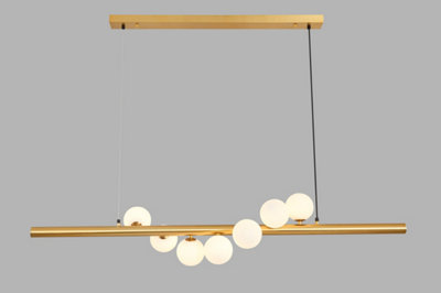 Modern Electroplated Artistic Gold Finish Pendant light with 7 Globes
