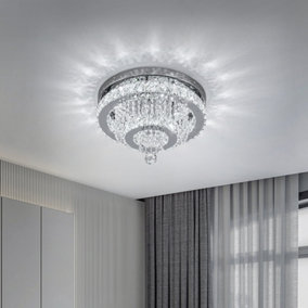 Modern Elegant Crystal Round LED Ceiling Light 40cm Dia