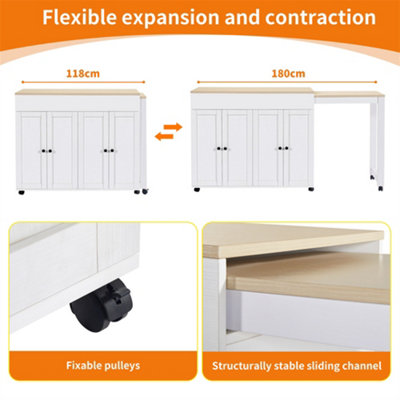 Modern Extendable Bar Table (118-180x50x94cm), Dining Table with ...