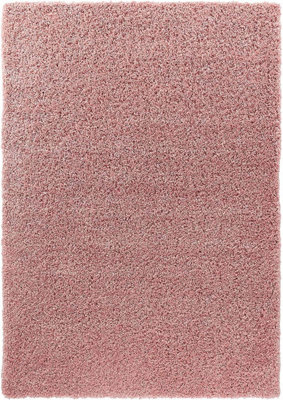 Modern Extra Large Small Soft 5cm Shaggy Non Slip Bedroom Living Room Carpet Runner Area Rug - Baby Pink 120 x 170 cm