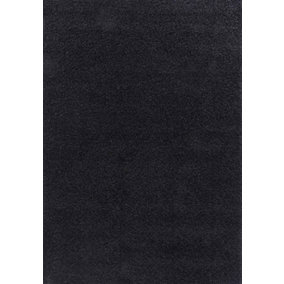Modern Extra Large Small Soft 5cm Shaggy Non Slip Bedroom Living Room Carpet Runner Area Rug - Black 120 x 170 cm