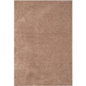 Modern Extra Large Small Soft 5cm Shaggy Non Slip Bedroom Living Room Carpet Runner Area Rug - Dark Beige 120 x 170 cm