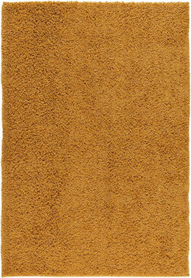 Modern Extra Large Small Soft 5cm Shaggy Non Slip Bedroom Living Room Carpet Runner Area Rug - Gold 120 x 170 cm