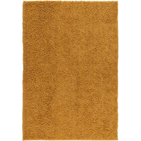 Modern Extra Large Small Soft 5cm Shaggy Non Slip Bedroom Living Room Carpet Runner Area Rug - Gold 120 x 170 cm
