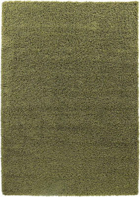 Modern Extra Large Small Soft 5cm Shaggy Non Slip Bedroom Living Room Carpet Runner Area Rug - Green 120 x 170 cm