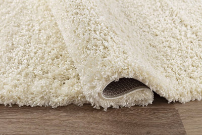 Modern Extra Large Small Soft 5cm Shaggy Non Slip Bedroom Living Room Carpet Runner Area Rug - Ivory 160 x 230 cm - 3